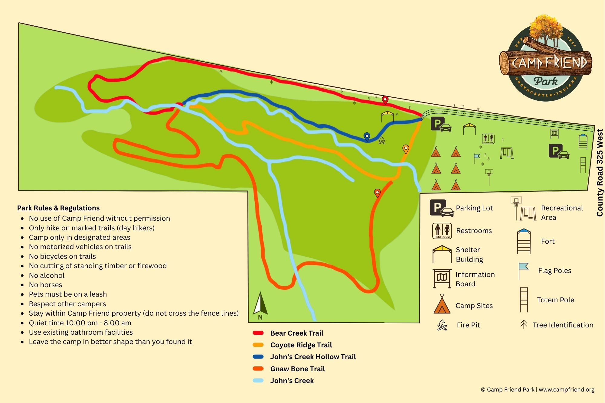 Camp Friend Trail Map